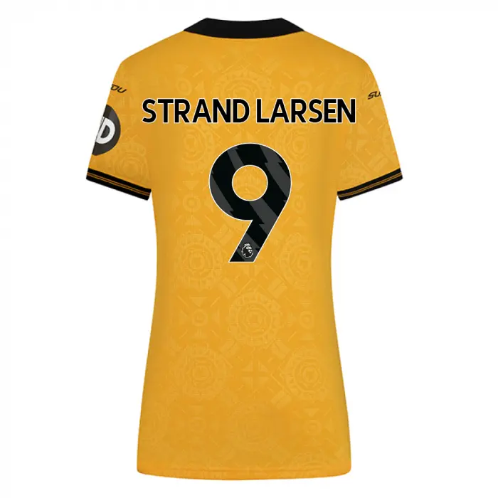 Wolverhampton Wanderers Fan Shop | 2025-26 Wolves Pro Home Shirt – Womens STRAND LARSEN 9 Collection Official Wolves Fan Gear